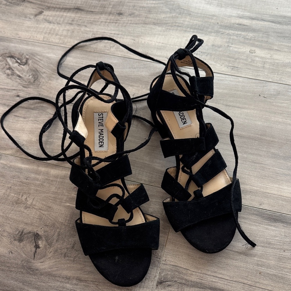 Steve Madden Black Strappy Women's Sandals